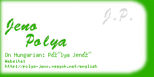 jeno polya business card